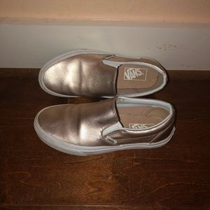 rose gold slip on vans